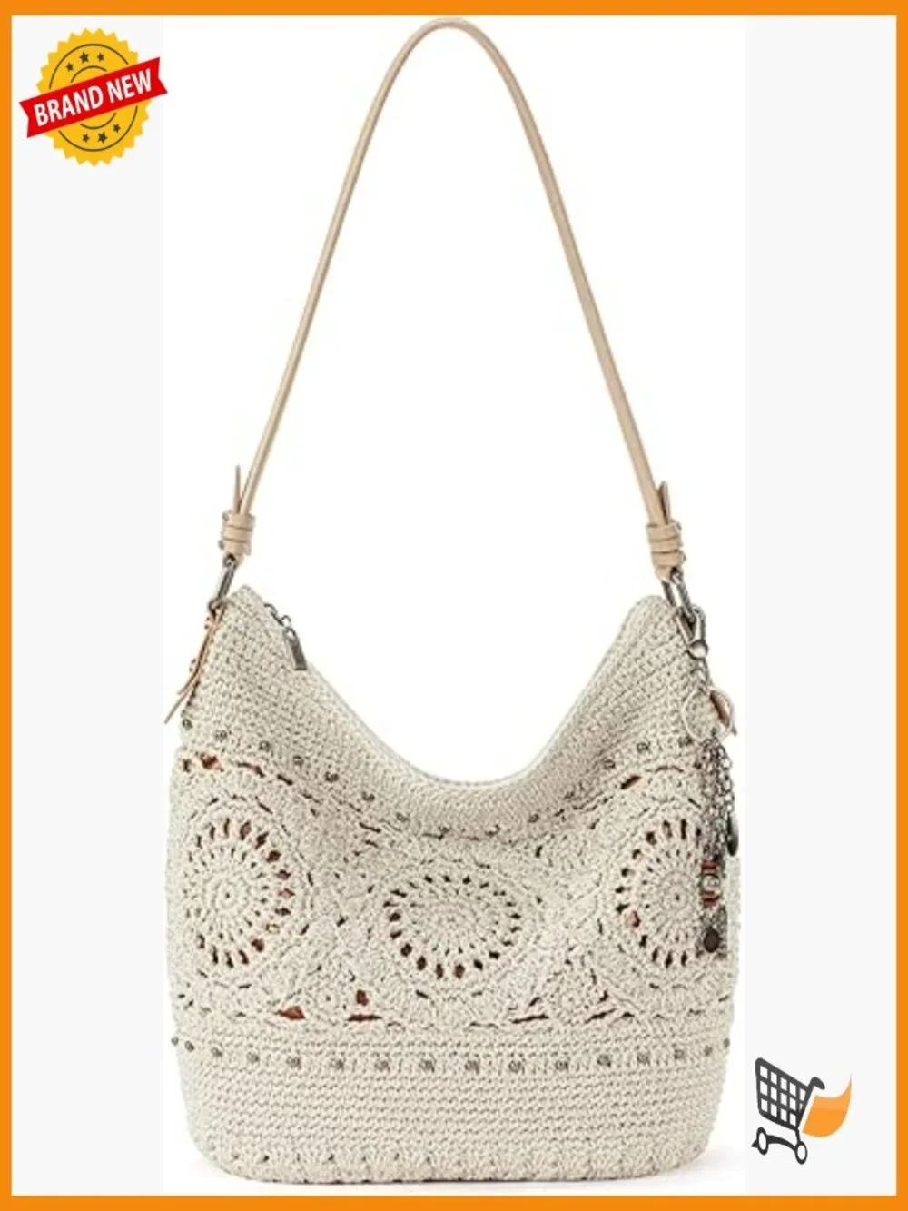 Hand Crochet Hobo Bag - Large Women's Purse for Everyday & Travel - Durable - Picture 1 of 7